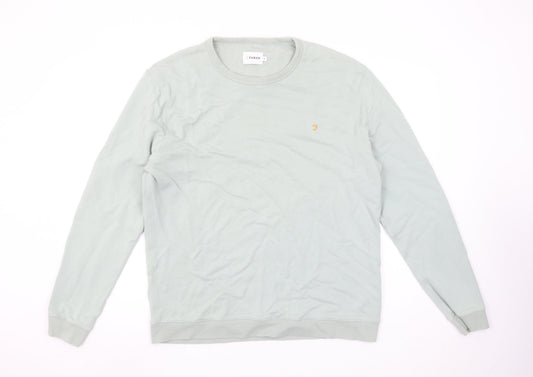 Farah Men's Green XL Crew Neck Cotton Sweatshirt