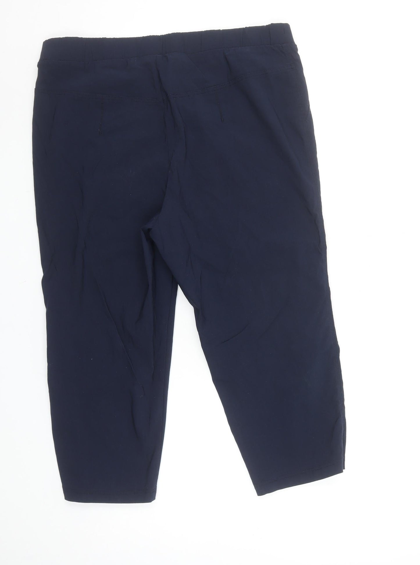 Punt Roma Women’s Navy Blue Cropped Trousers Size L Cotton Blend