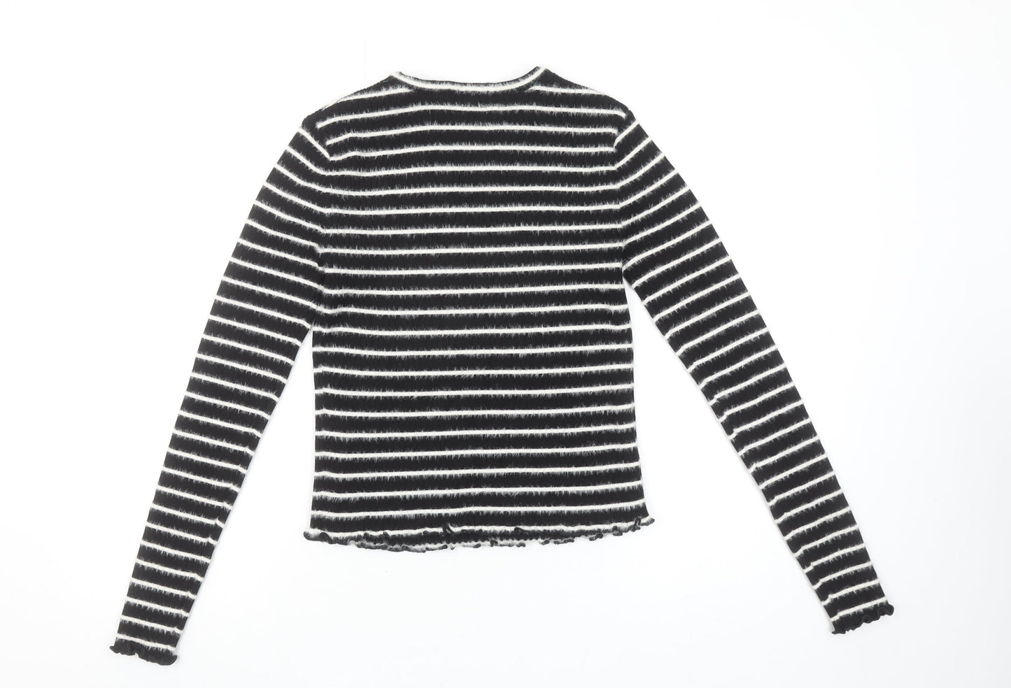 Savida Women’s Black White Striped Long Sleeve Knit Top Size 10