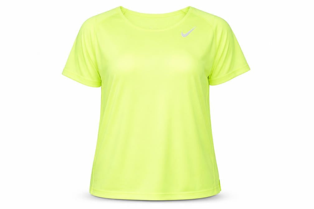 Nike Women's Yellow Dri-FIT Short Sleeve Athletic T-Shirt XL