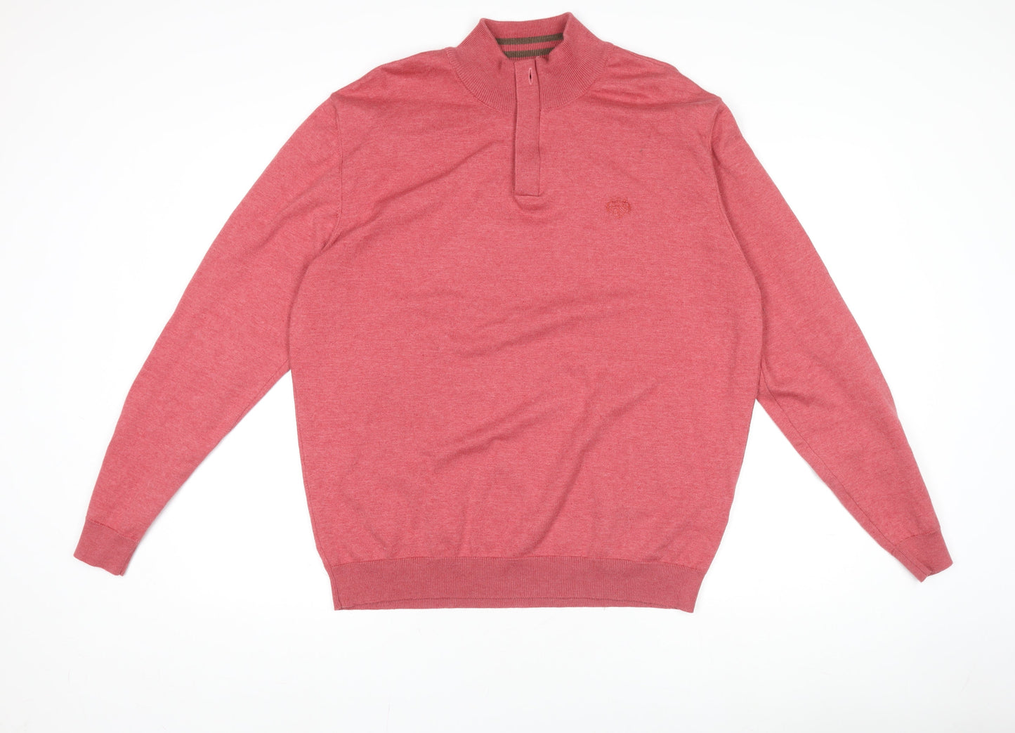Paul Costelloe Women’s Red Henley High Neck Jumper 2XL