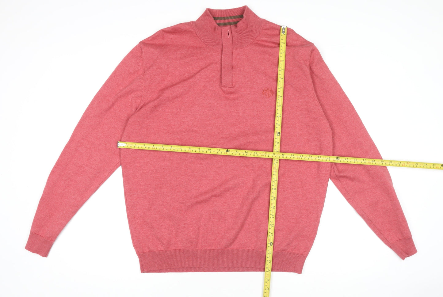 Paul Costelloe Women’s Red Henley High Neck Jumper 2XL