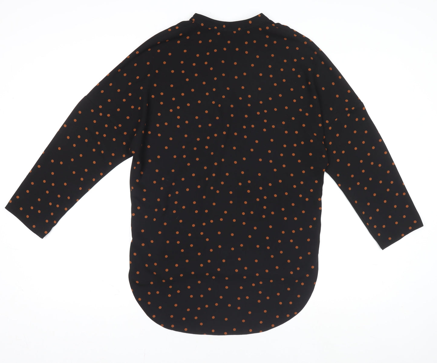 Rowen Avenue Women's Black Polka Dot Long Sleeve Blouse Size 8