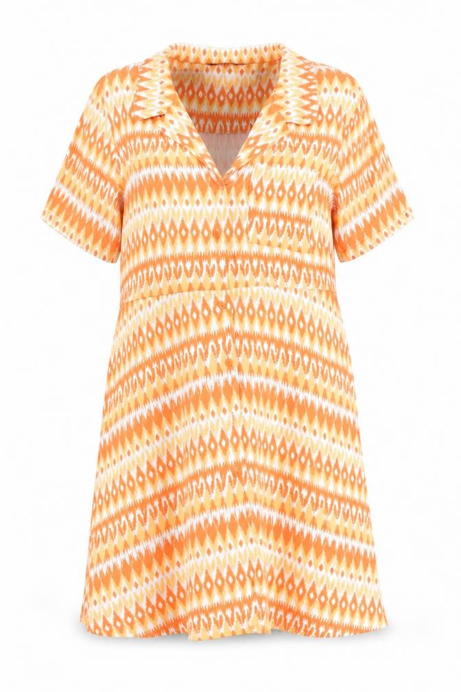 Marks & Spencer Women Orange Geometric Shift Dress Size 14