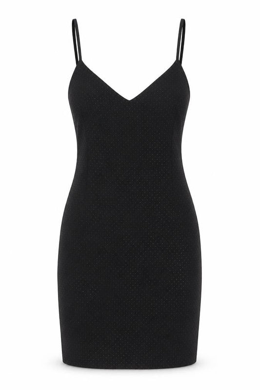 Topshop Women’s Black Glitter Slip Dress Size 8 Party Mini
