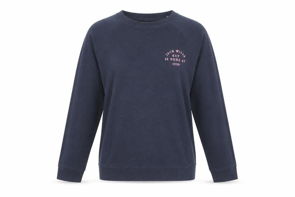 Jack Wills Women's Blue Crew Neck Cotton Pullover Jumper UK 8