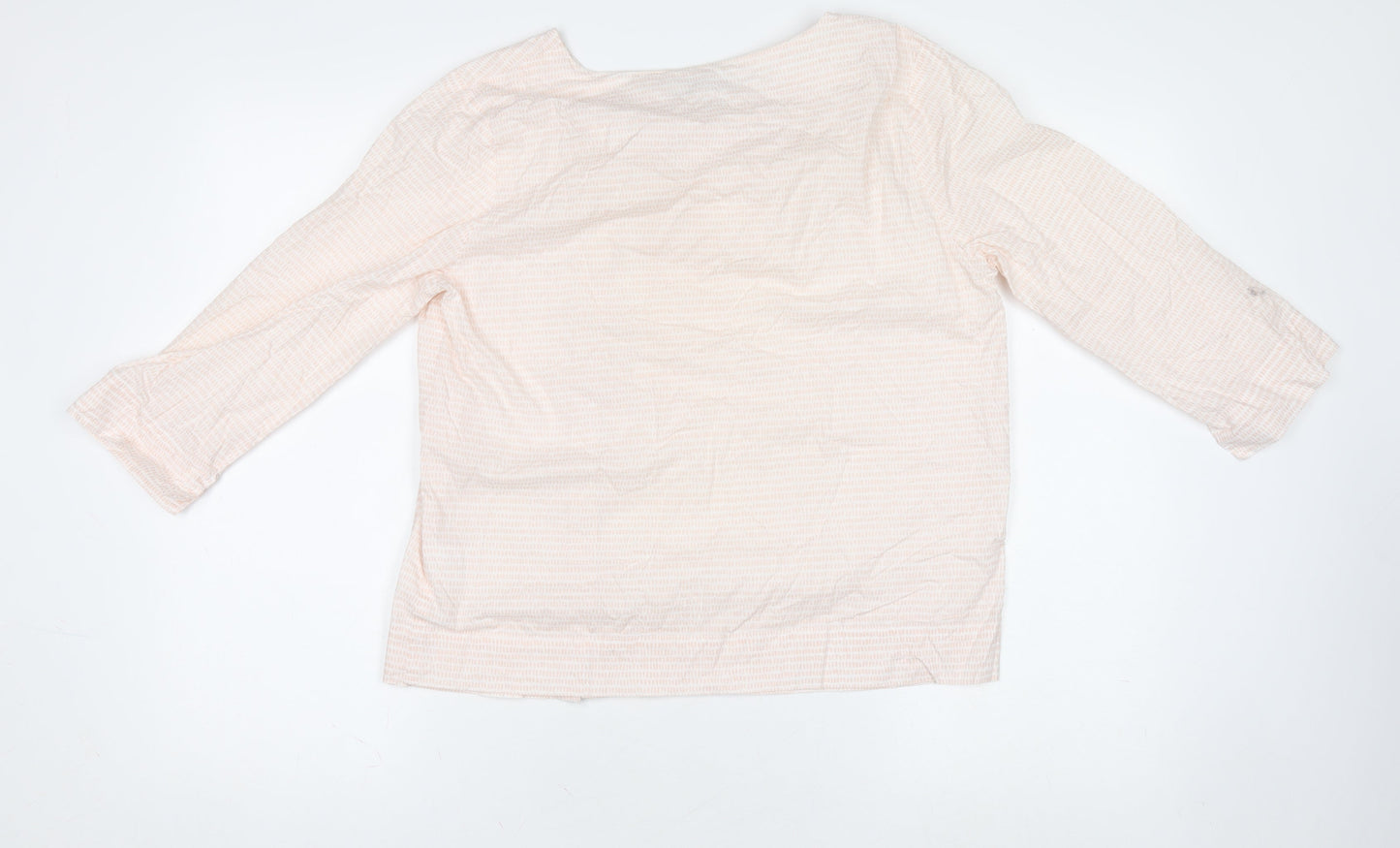 Kelly & Grace Women's Beige Tunic Blouse M 3/4 Sleeve Cotton Blend