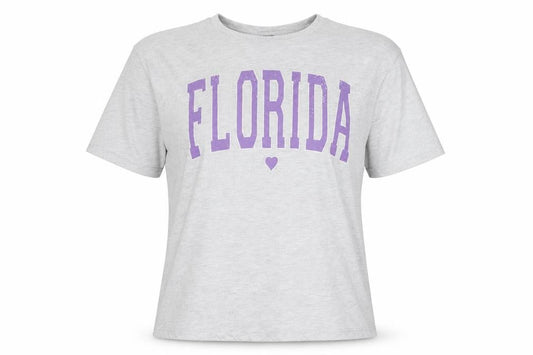 MaxMila Women’s Grey Florida Print Cotton T-Shirt Size M