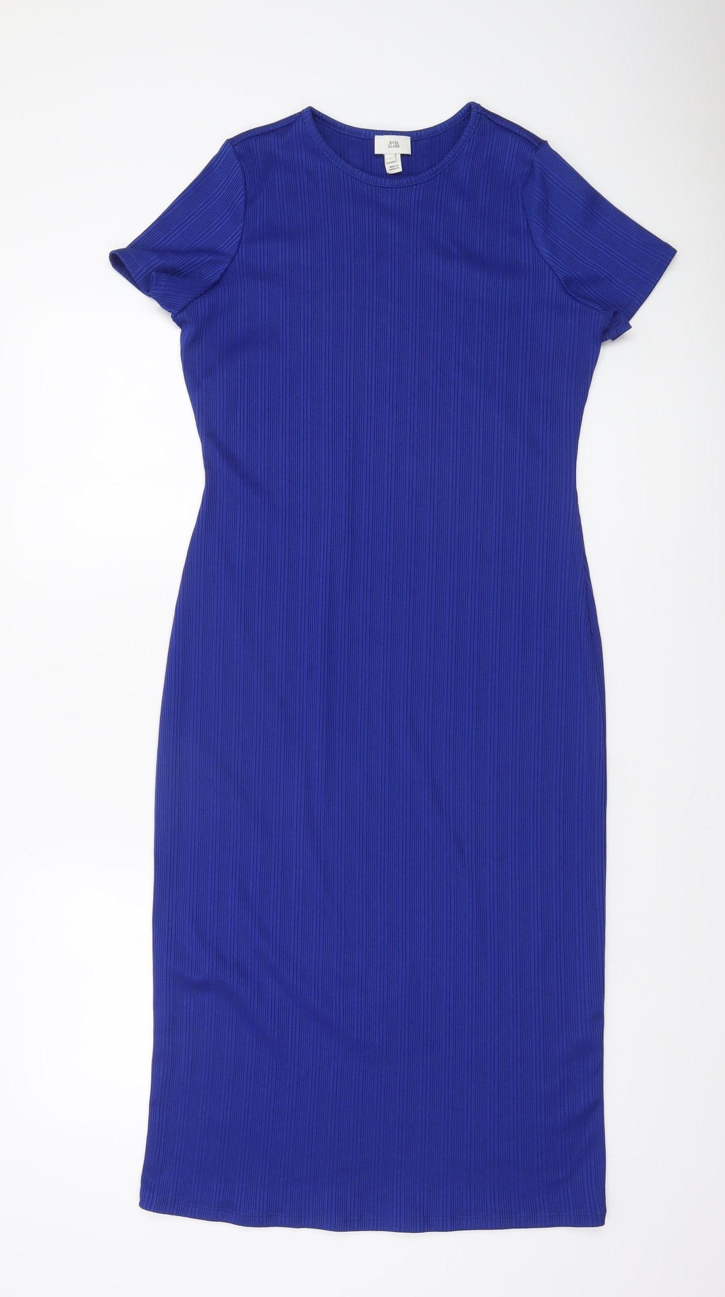 River Island Women’s Blue Bodycon Midi Dress Size 14