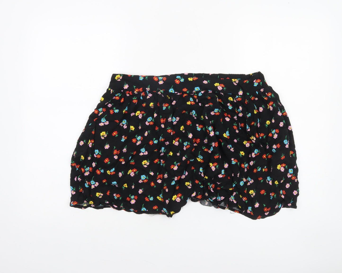 Dunnes Stores Women’s Black Floral Bubble Hem Short Skirt Size L