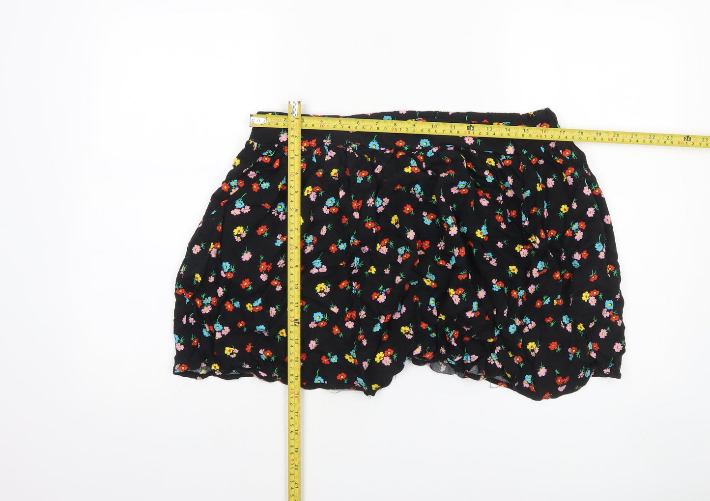 Dunnes Stores Women’s Black Floral Bubble Hem Short Skirt Size L