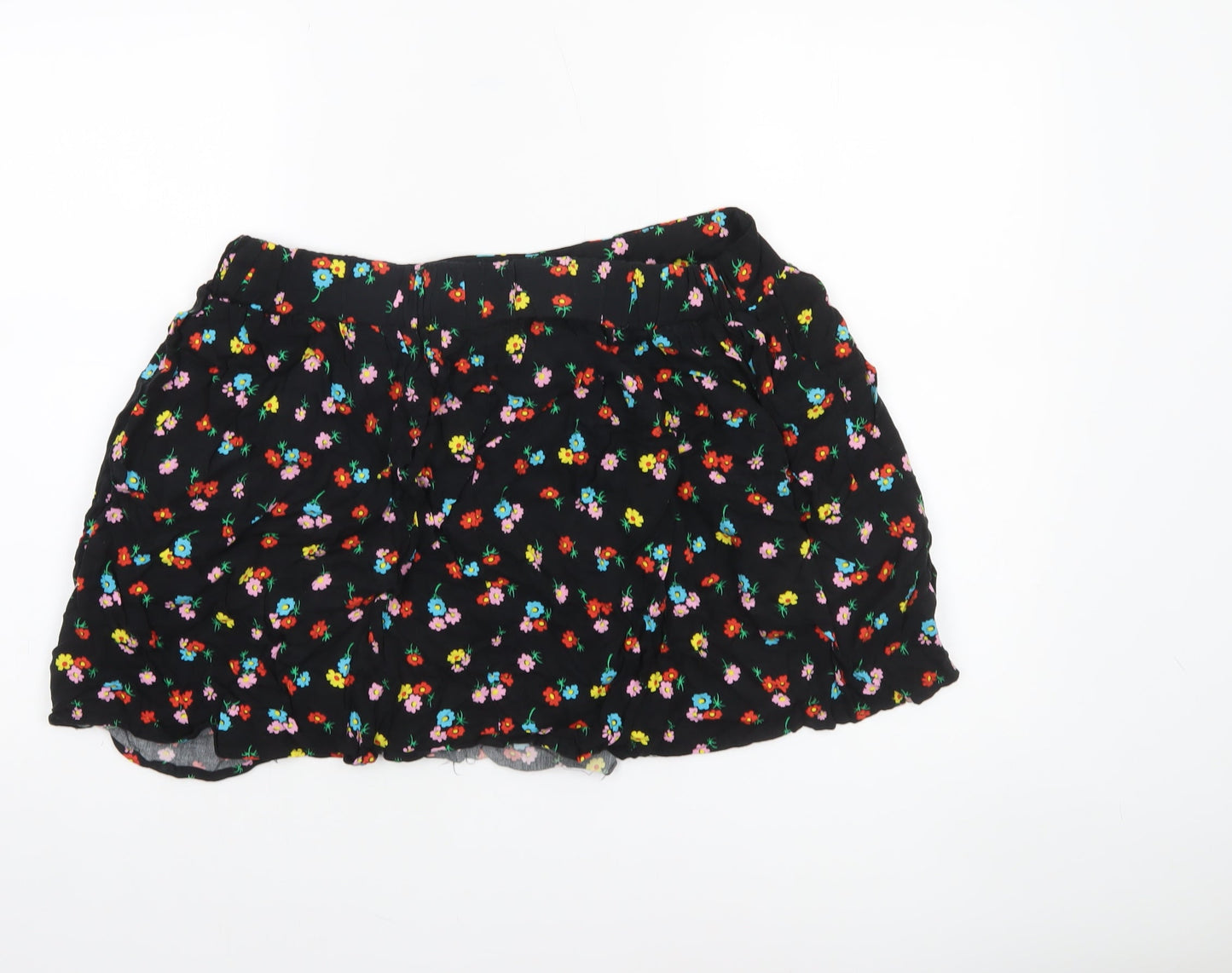 Dunnes Stores Women’s Black Floral Bubble Hem Short Skirt Size L
