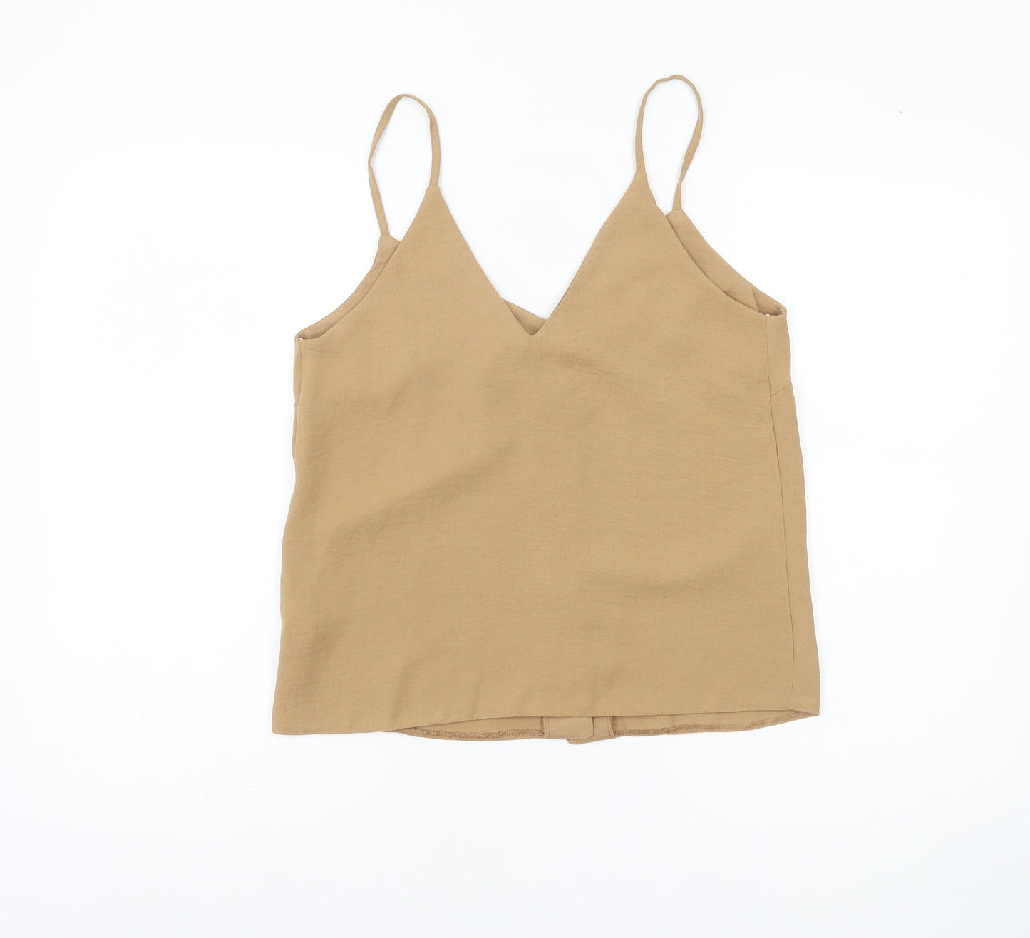 New Look Women’s Beige V-Neck Button Woven Camisole Top UK 8