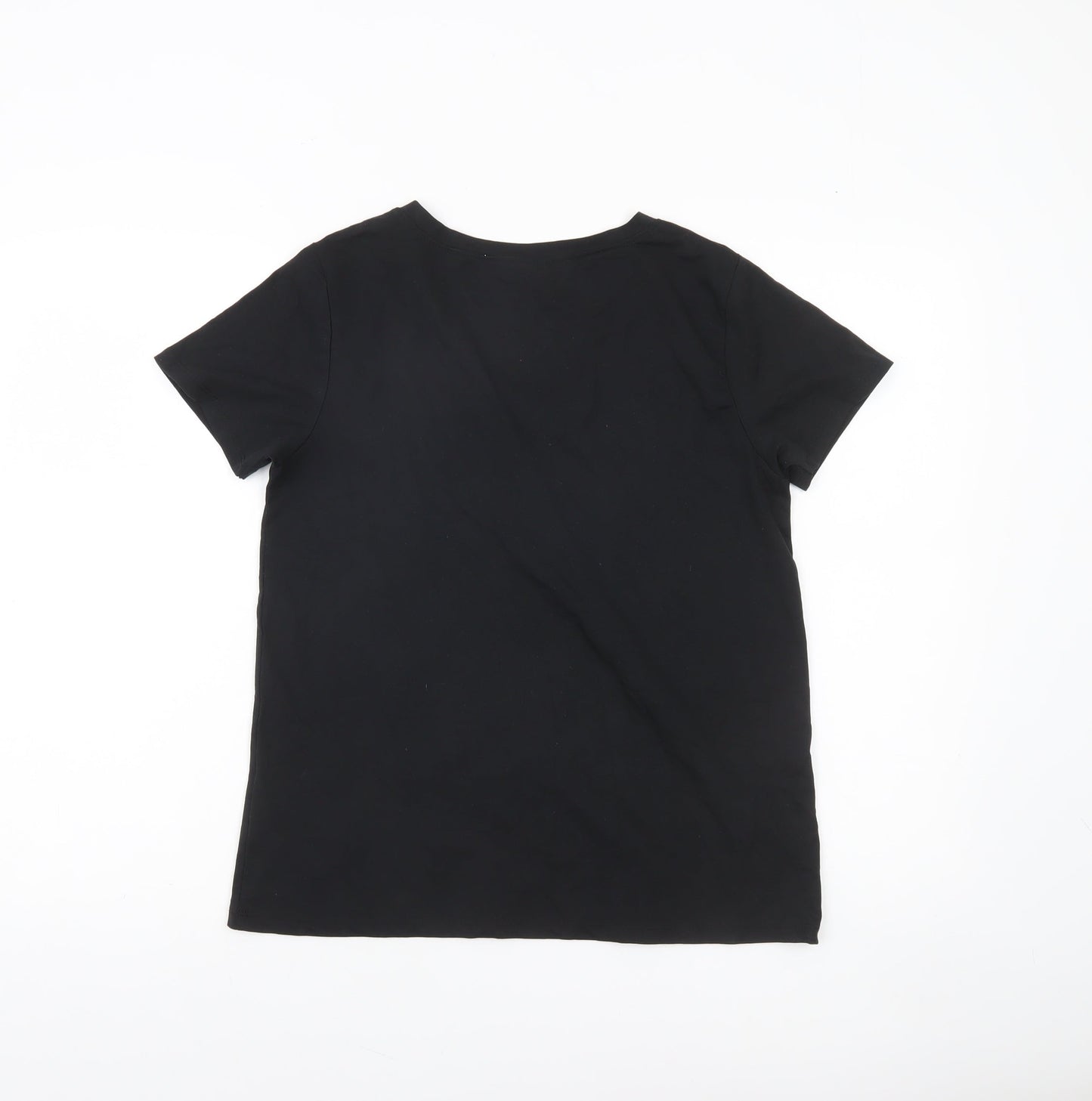 Slazenger Women’s Black V-Neck Short Sleeve Basic T-Shirt Size 10