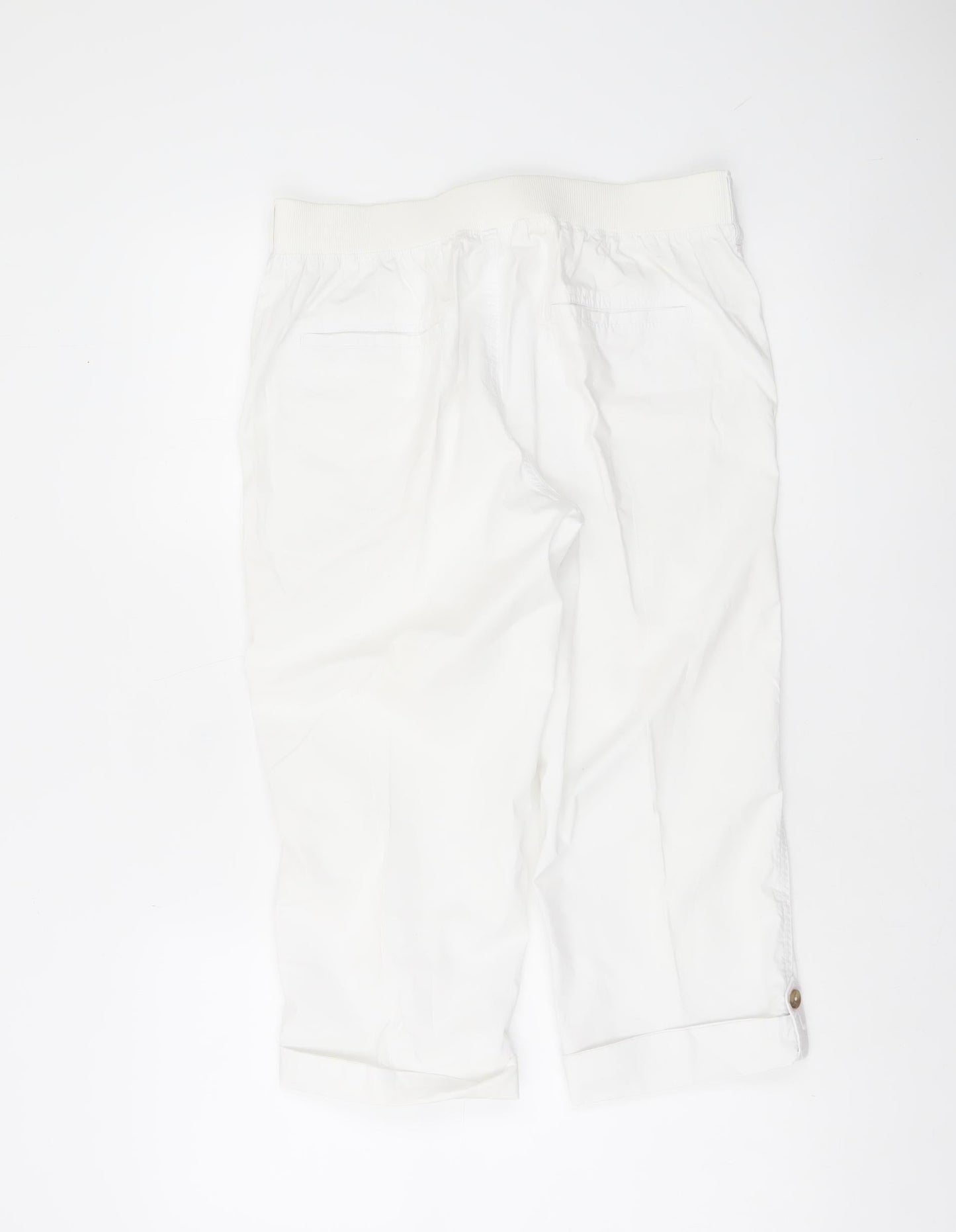 Dunnes Stores Womens White Cotton Capri Trousers Size 10