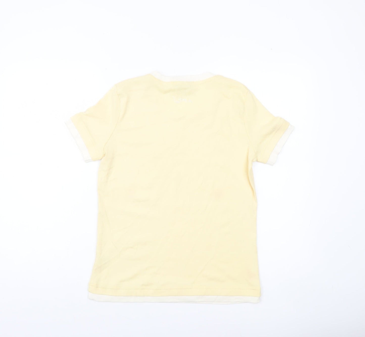 INTOWN Women’s Yellow Ringer Cotton T-Shirt Size M