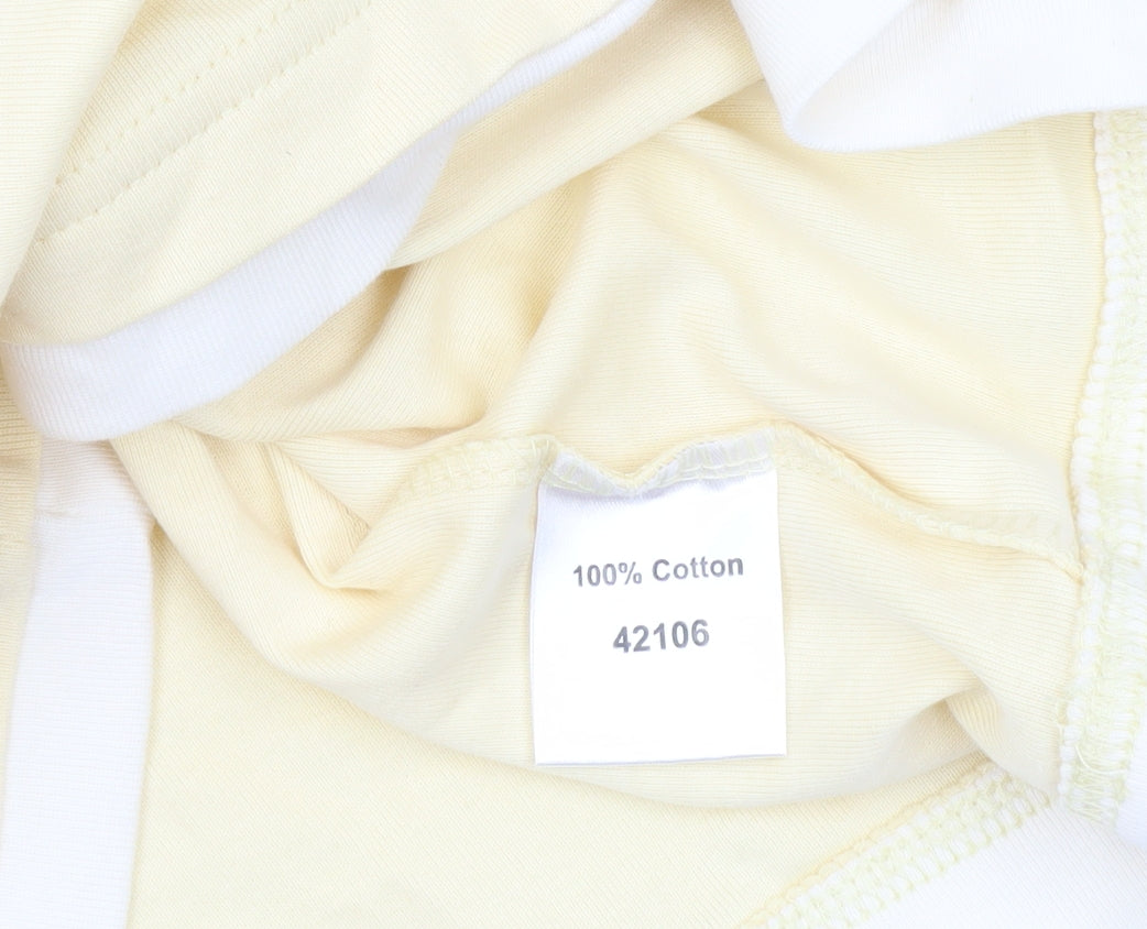 INTOWN Women’s Yellow Ringer Cotton T-Shirt Size M