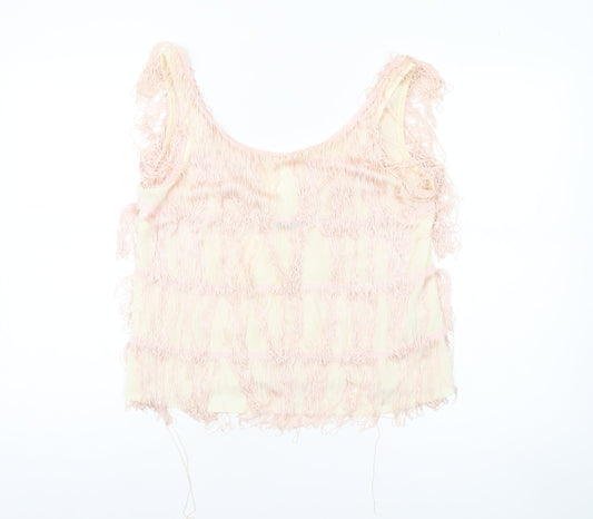 River Island Women’s Beige Fringe Camisole Tank Top Size 12