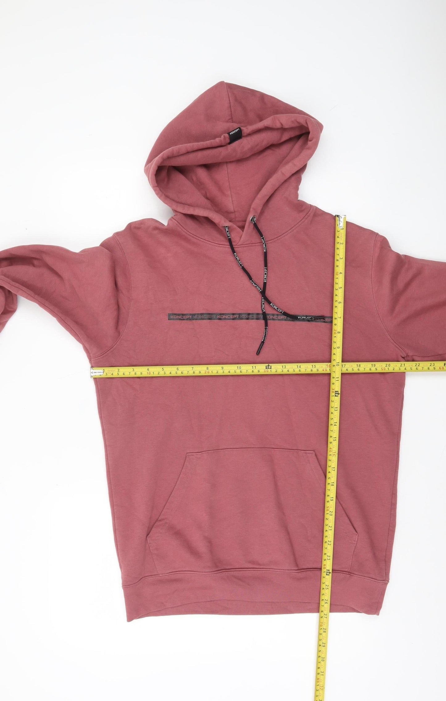 Koncept Men's Pink Pullover Hoodie Medium Cotton Blend Graphic