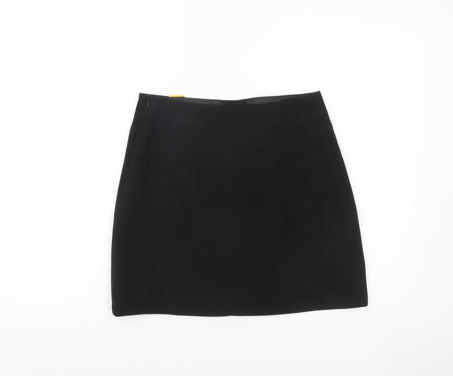 Dunnes Women Black Size 10 Button Front Stretch Pencil Skirt