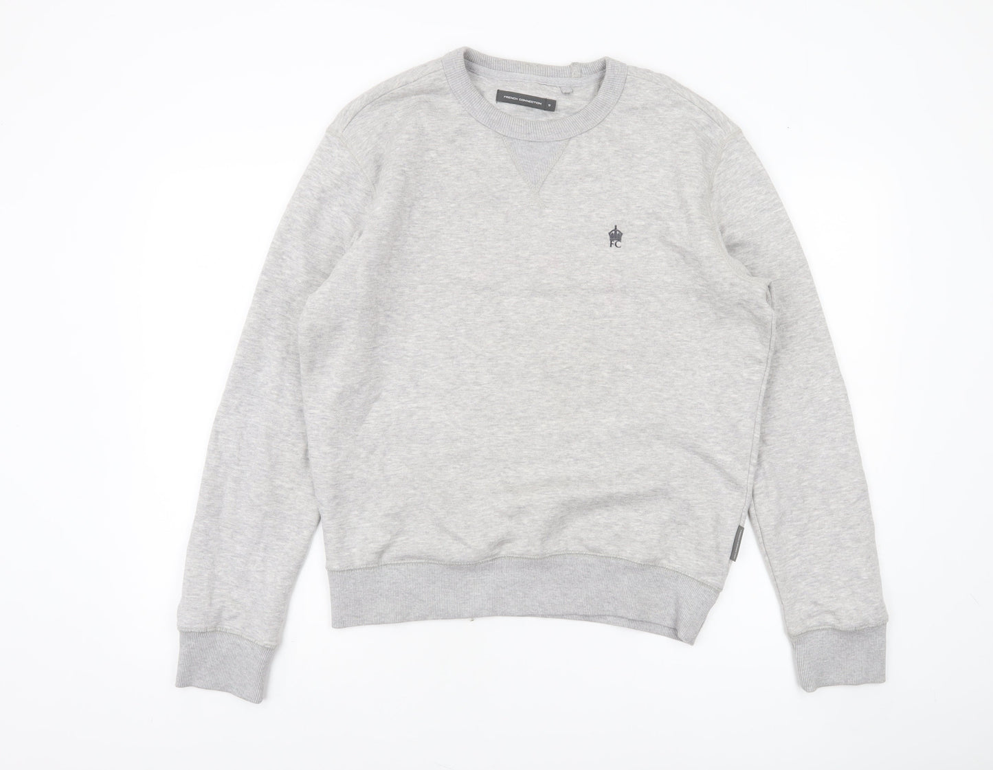 French Connection Men's Grey Sweatshirt S Regular Crew Neck Pullover