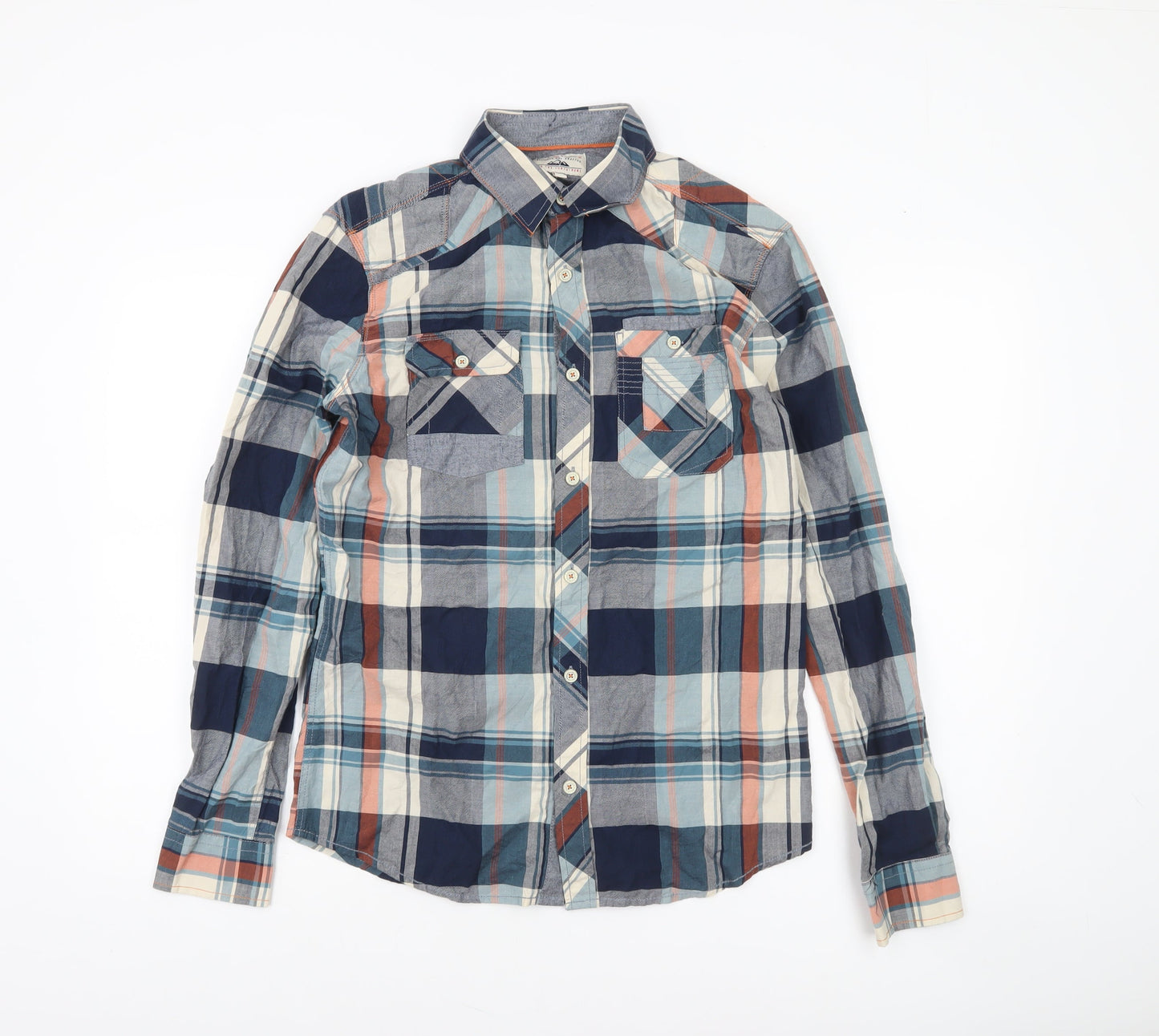 Next Men's Multicoloured Plaid Long Sleeve Cotton Shirt Size S