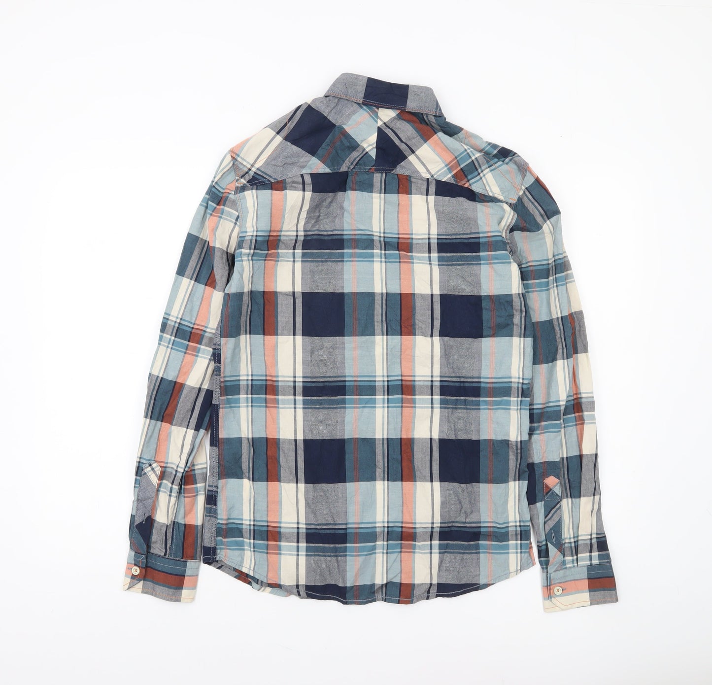 Next Men's Multicoloured Plaid Long Sleeve Cotton Shirt Size S