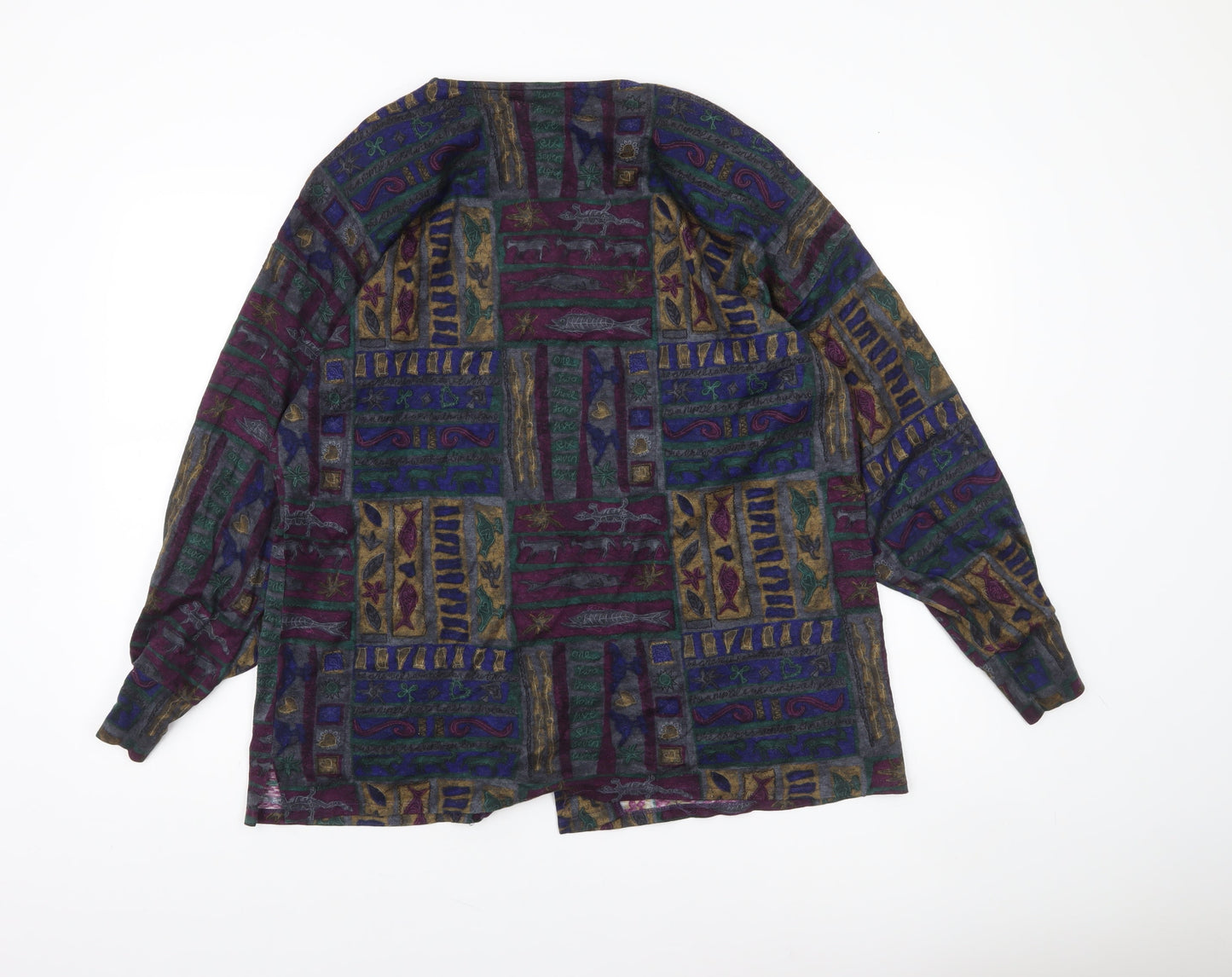 Madge Designs Women’s Multicoloured Tunic Button-Up Top L Bohemian Style