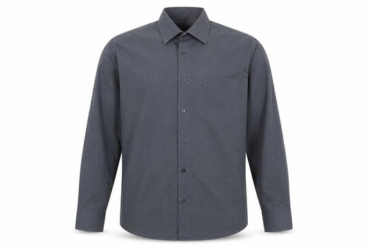 Dunnes Men’s Grey Regular Fit Long Sleeve Cotton Blend Shirt Size 17