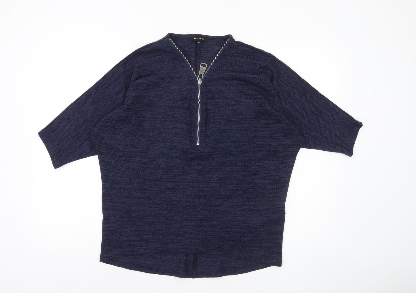 New Look Women’s Blue 1/2 Zip Relaxed Knit Jumper Size M