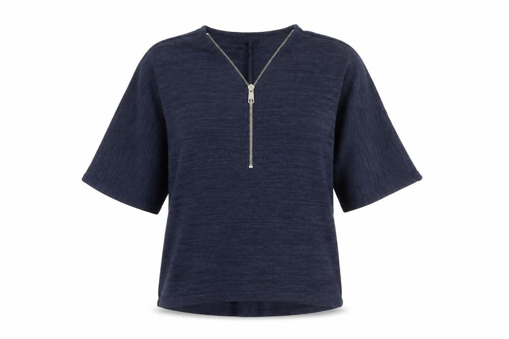 New Look Women’s Blue 1/2 Zip Relaxed Knit Jumper Size M