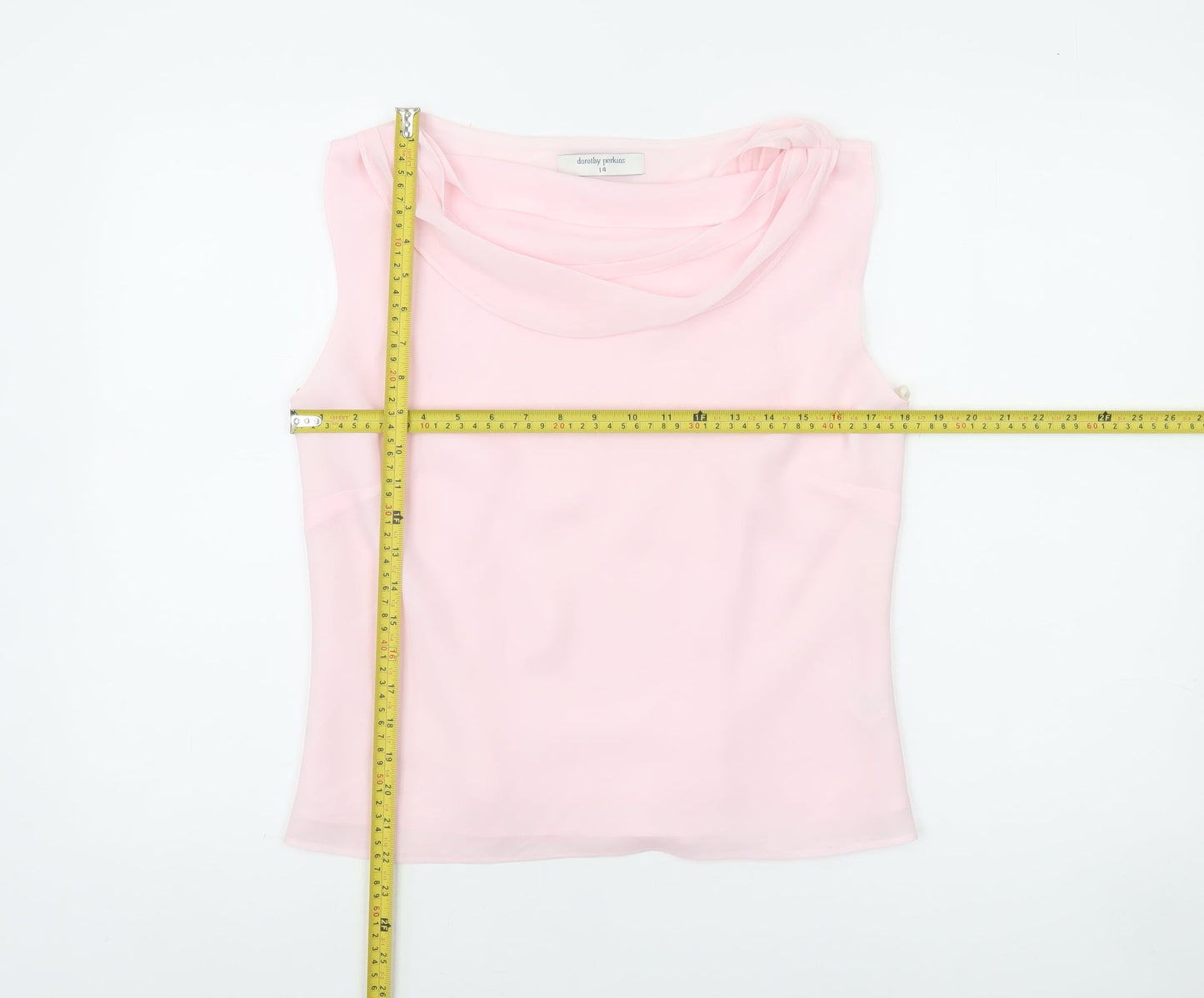 Dorothy Perkins Women Pink Cowl Neck Sleeveless Blouse Size 14