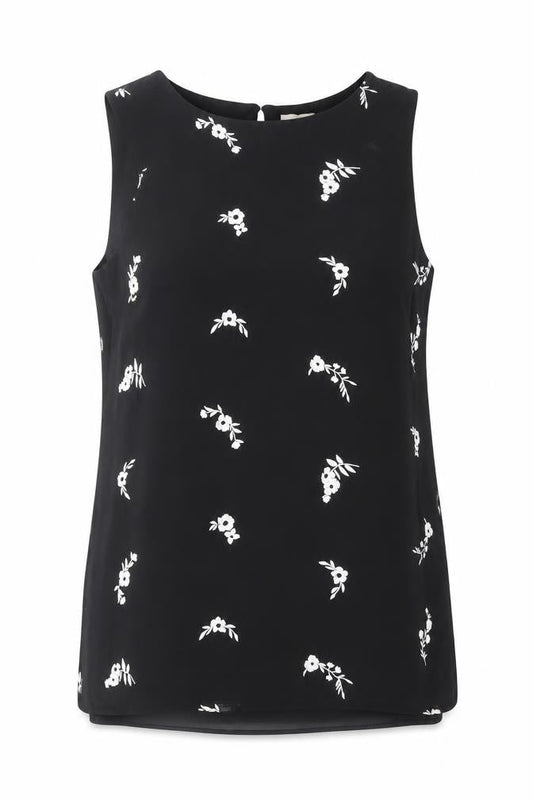 Phase Eight Women’s Black Floral Sleeveless Shift Dress Size 14