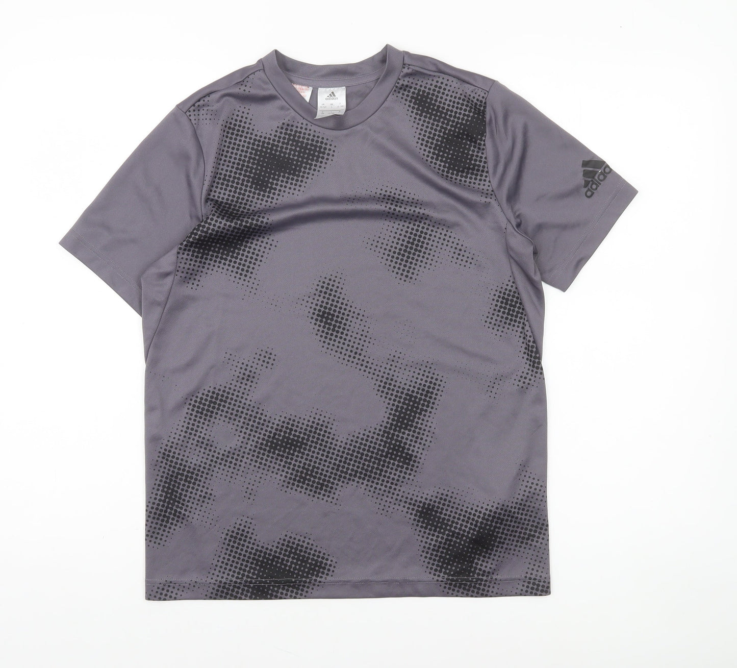Adidas Boys Grey Camouflage Short Sleeve Training T-Shirt 13-14 Years