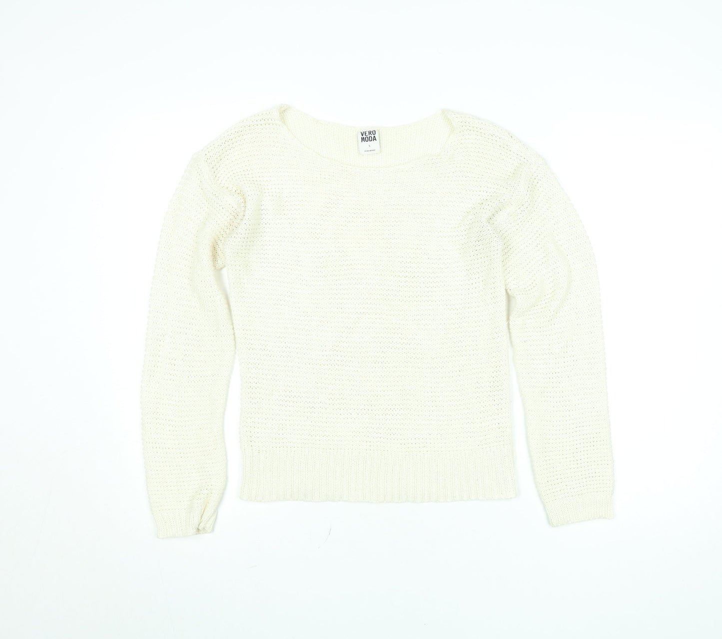 Vero Moda Women’s Ivory Chunky Knit Pullover Jumper Size S