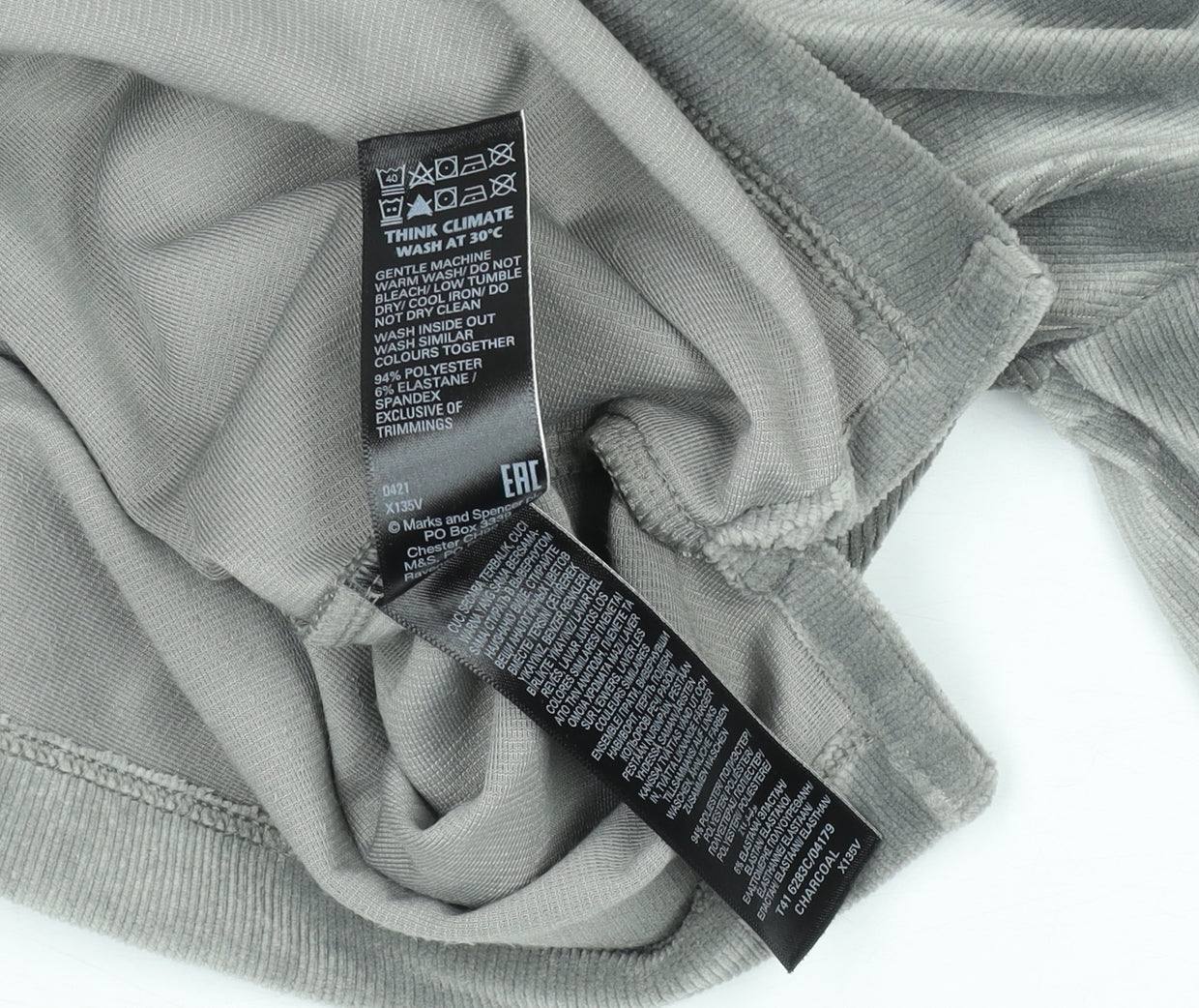 Marks and Spencer Women Grey Velour Pullover Hoodie Size 10