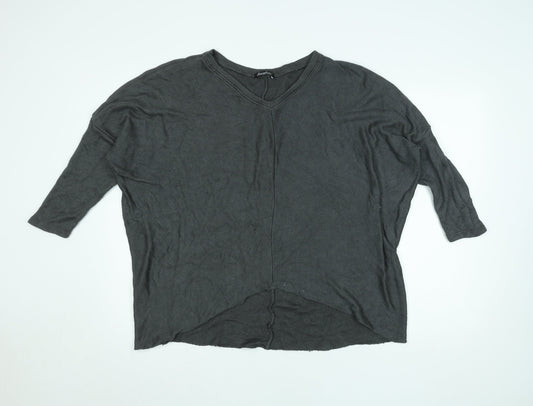 Obsession Womens Grey Beaded Angel Wing Tunic Knit Top L