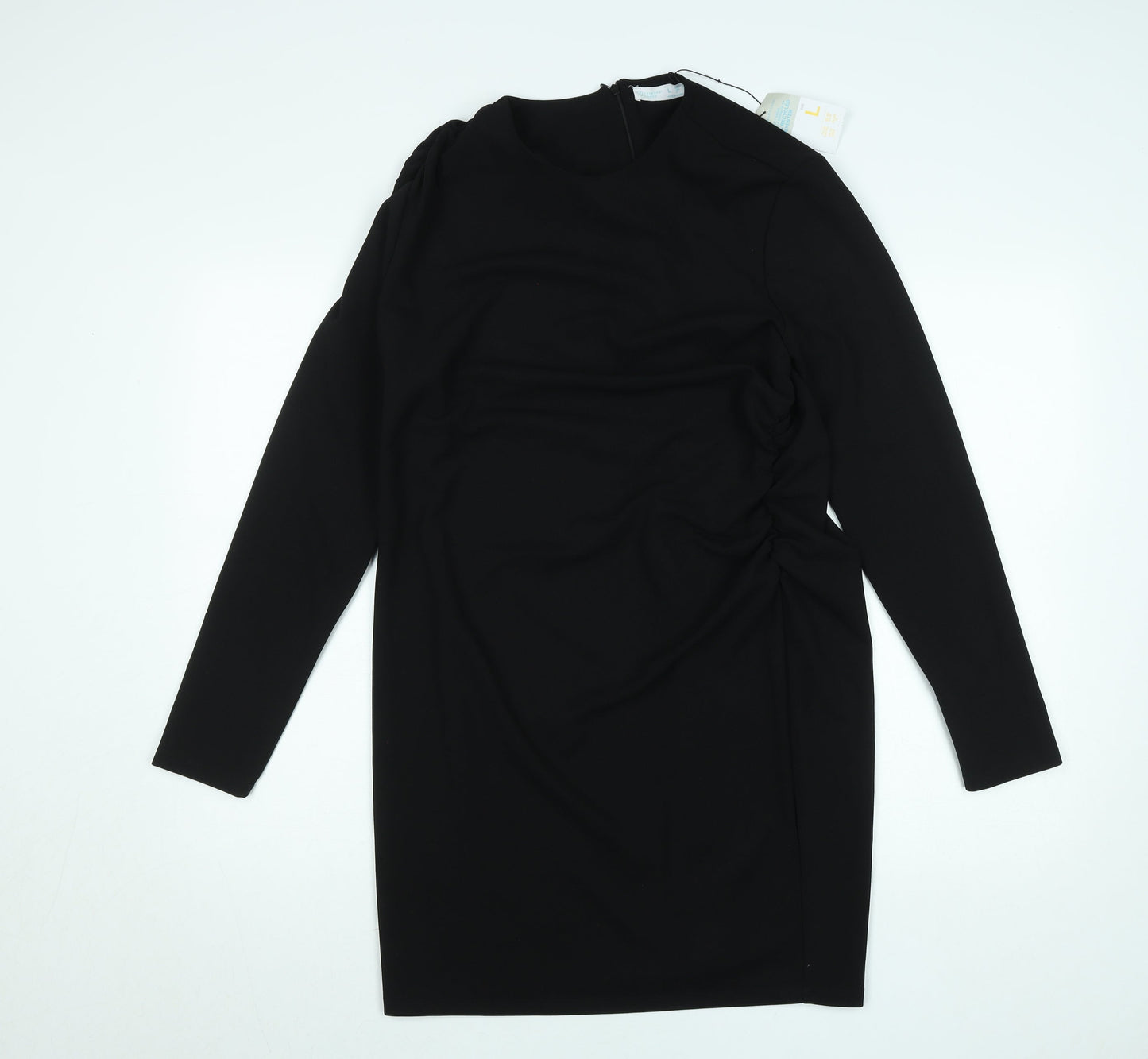 Primark Women’s Black Long Sleeve Bodycon Knee Length Dress L