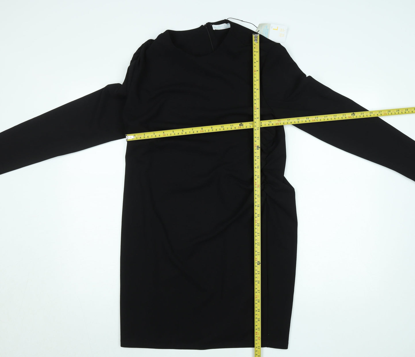 Primark Women’s Black Long Sleeve Bodycon Knee Length Dress L