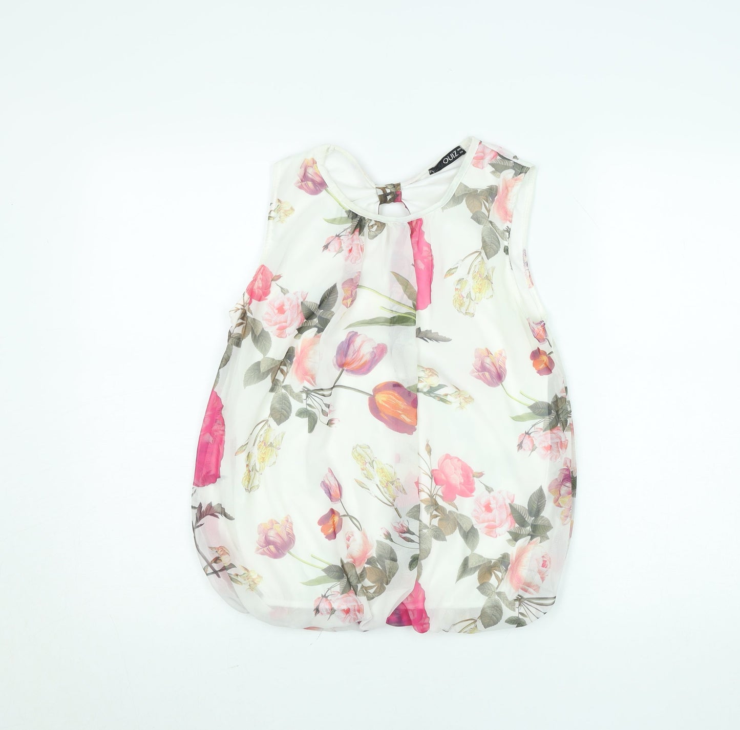 Quiz Women's Multicoloured Floral Chiffon Sleeveless Blouse Size 10