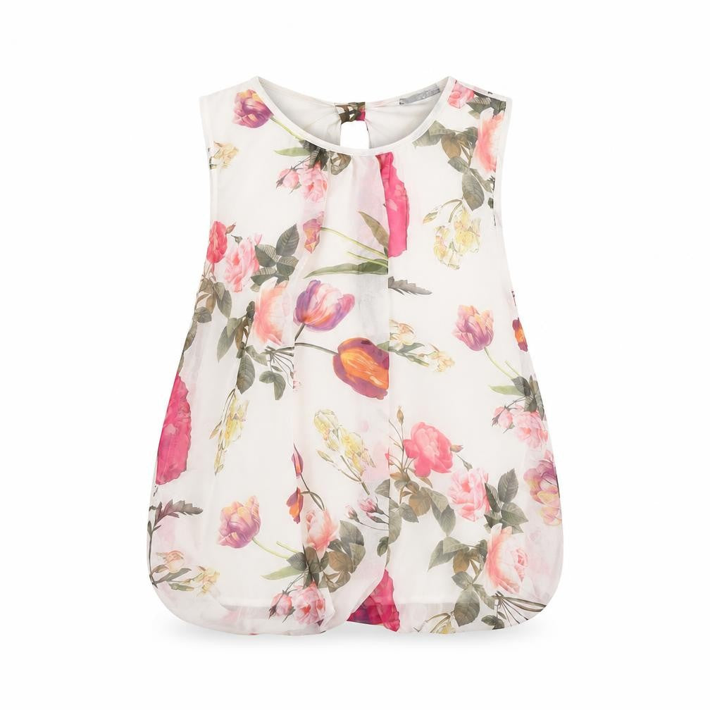 Quiz Women's Multicoloured Floral Chiffon Sleeveless Blouse Size 10