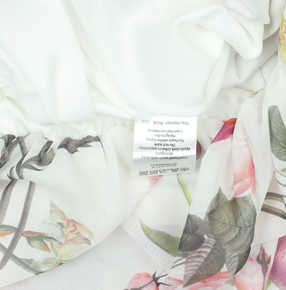 Quiz Women's Multicoloured Floral Chiffon Sleeveless Blouse Size 10