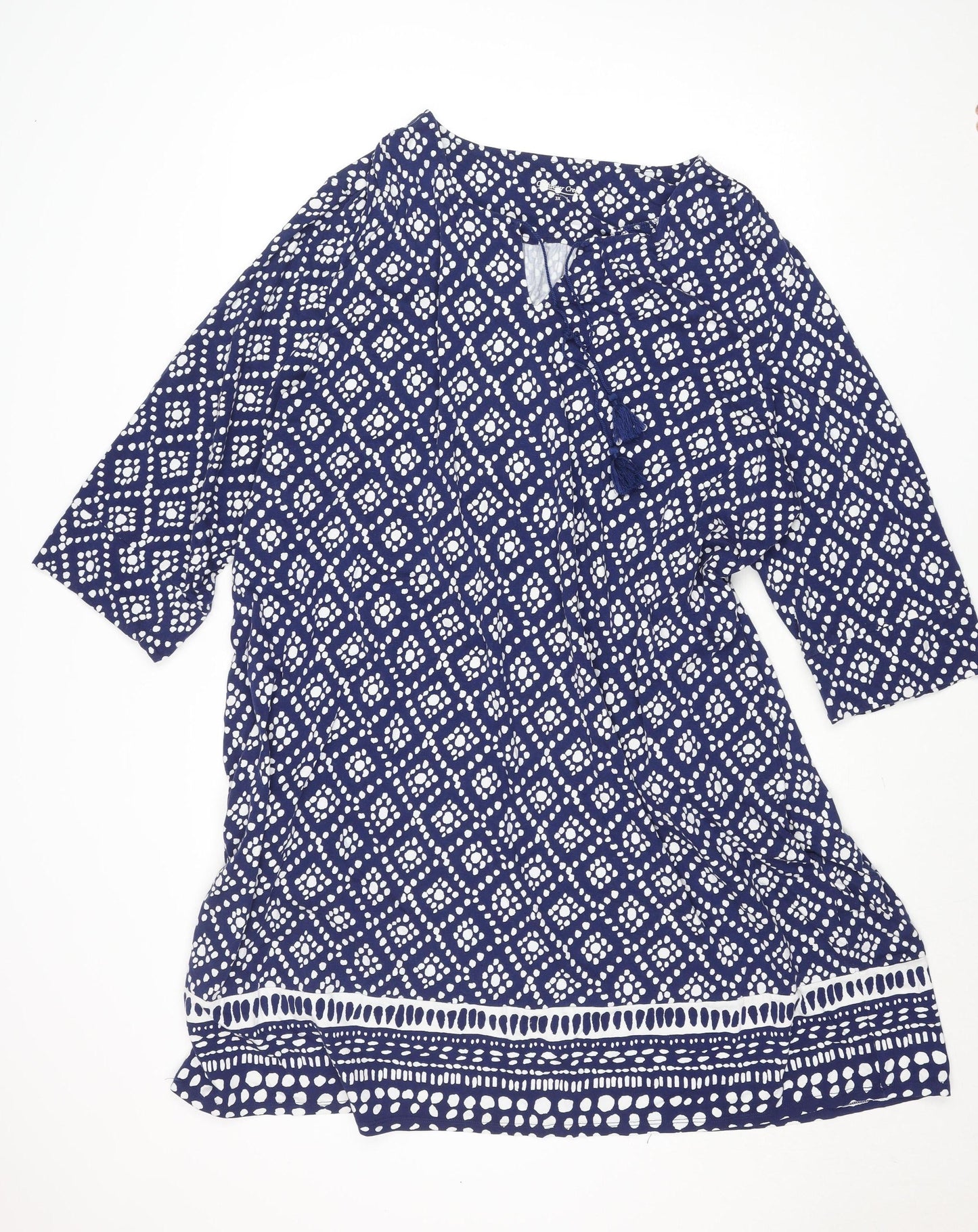 Coldwater Creek Women’s Blue Geometric Jersey Tunic Dress 3XL
