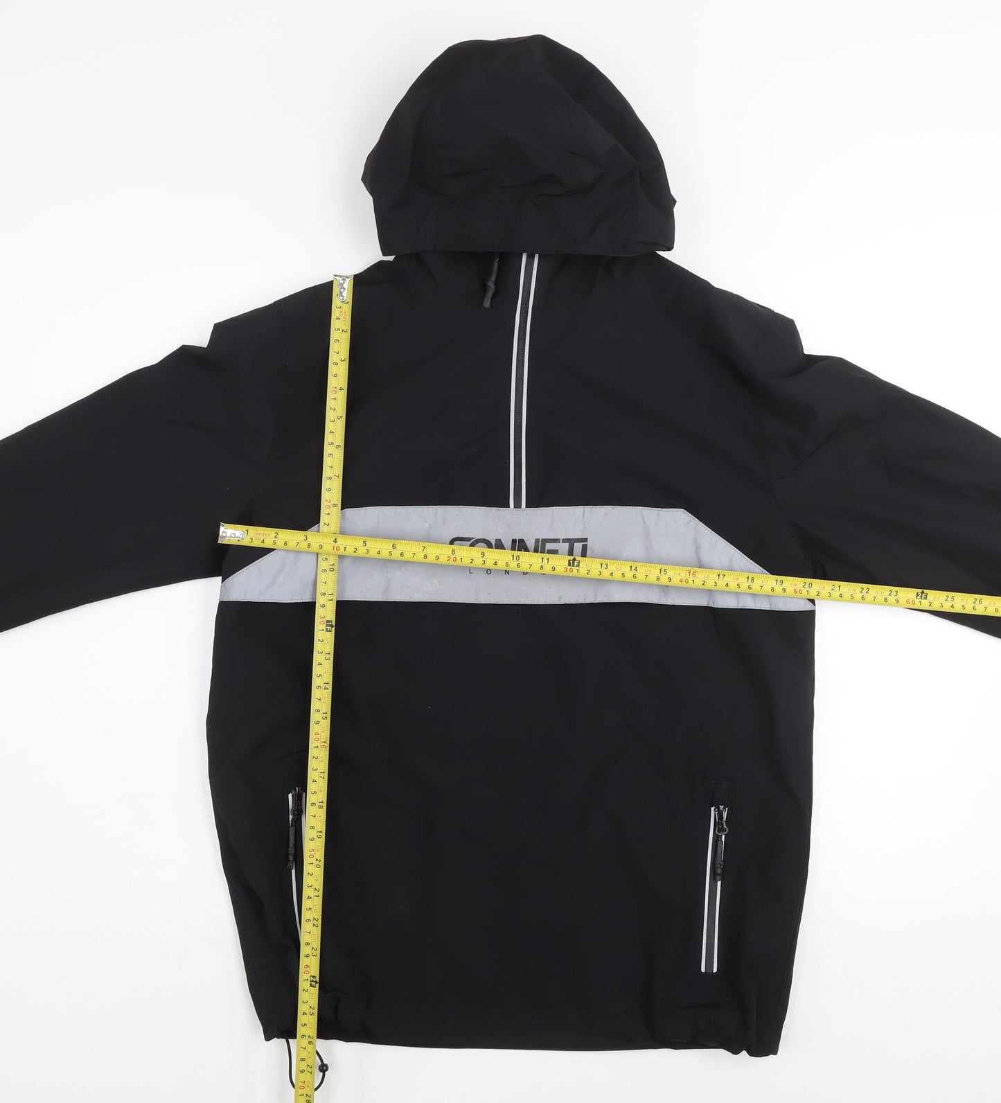 Sonneti Boys Black Hooded Windbreaker Jacket Age 13-14 Years