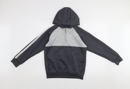 McKenzie Boys Grey Colourblock 1/4 Zip Pullover Hoodie 12-13 Years