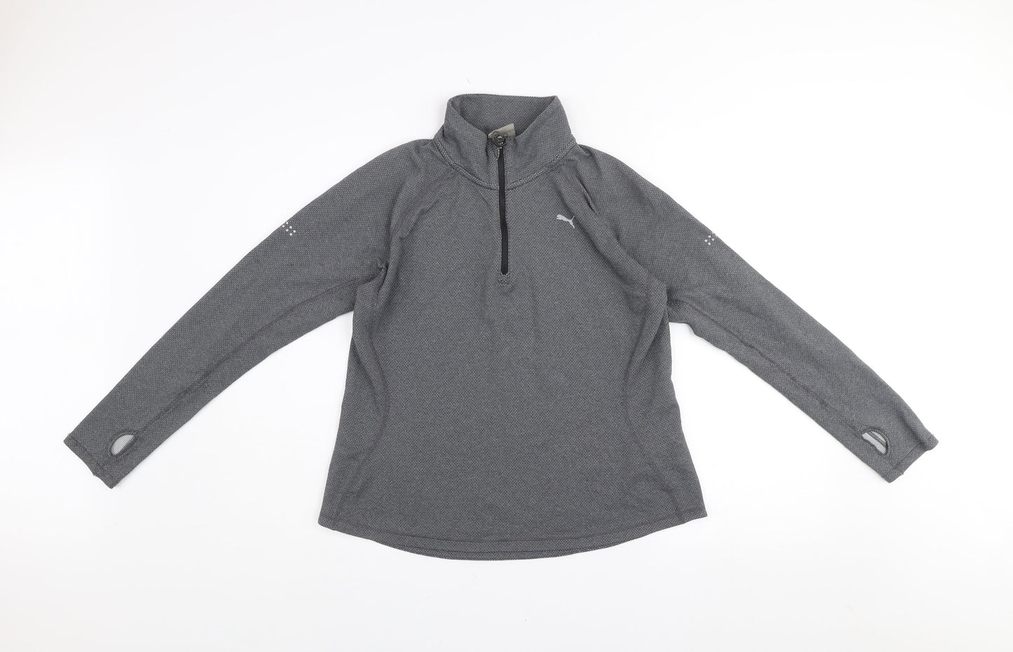 Puma Women's Grey 1/4 Zip Pullover Sweatshirt XL Activewear