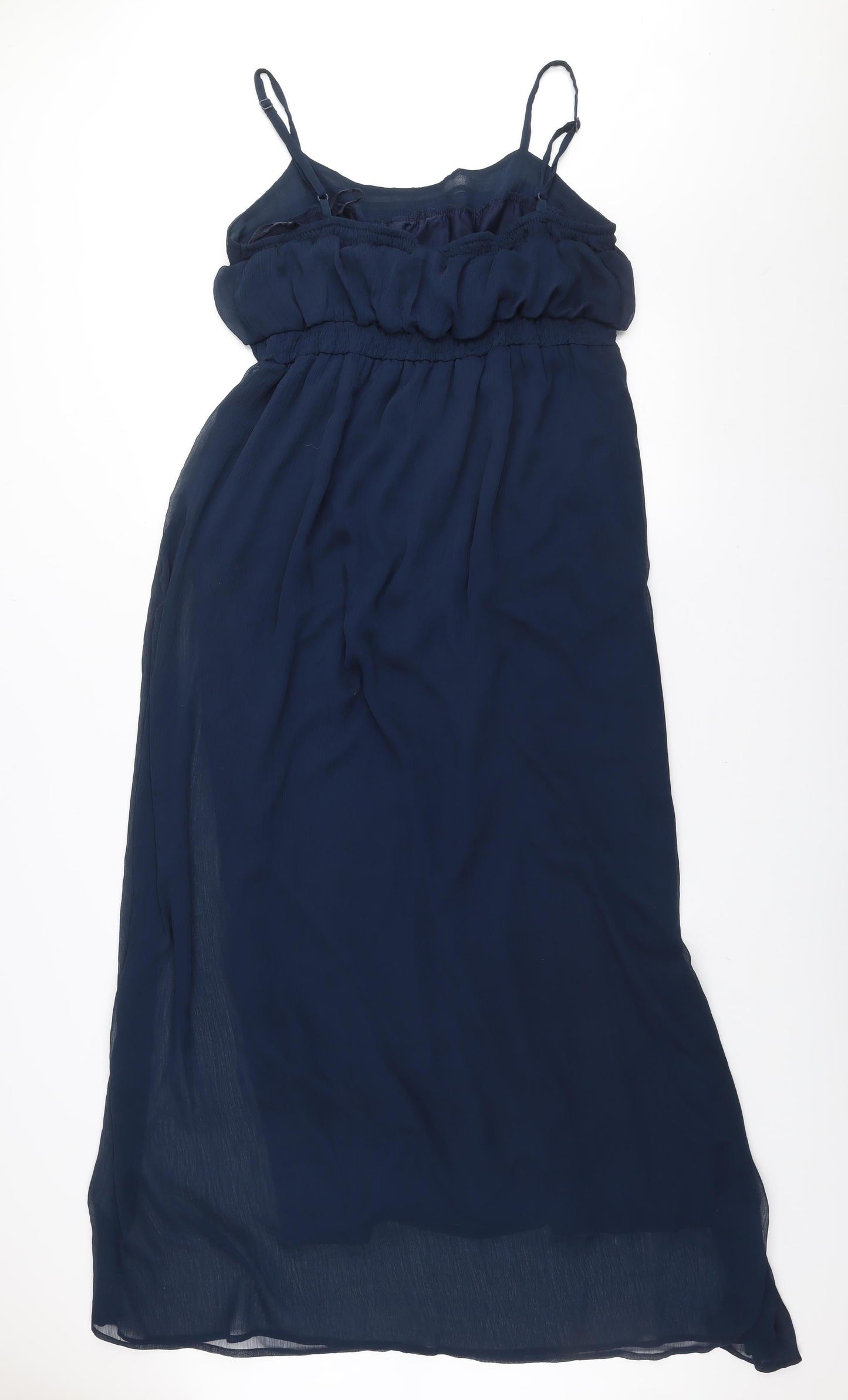 ASOS Maternity Blue Long Chiffon Ruffle Empire Waist Dress UK 16