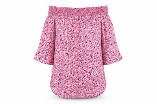 Next Women’s Pink Floral Off Shoulder Tunic Blouse Size 10