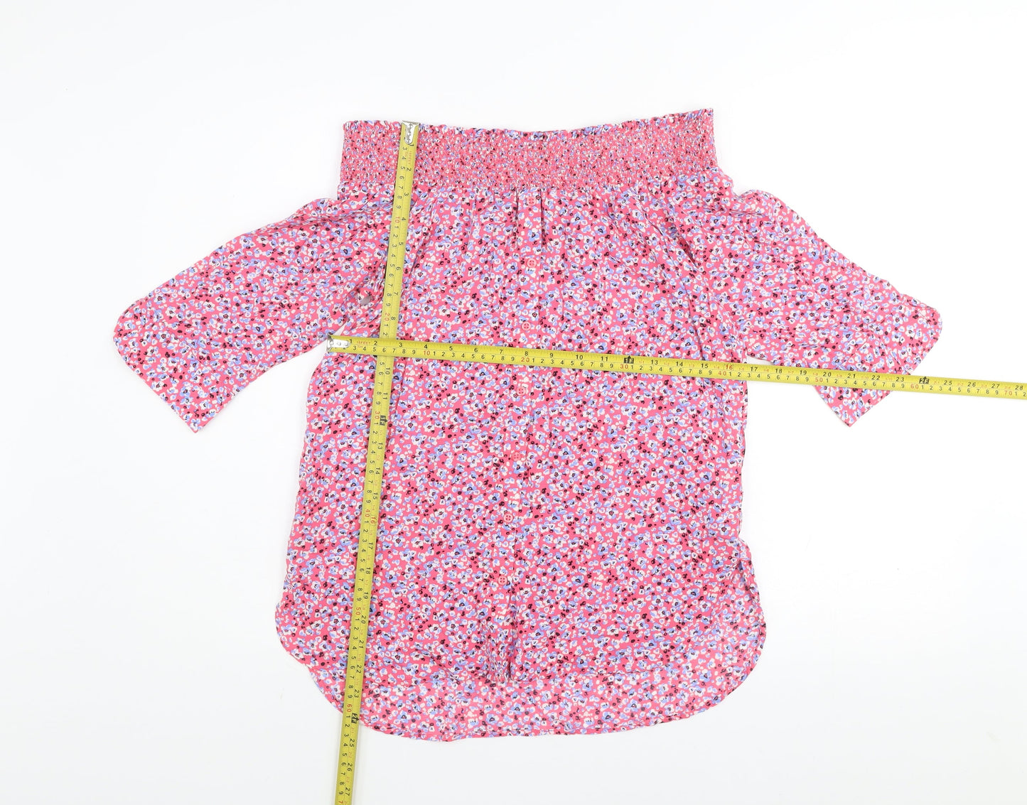 Next Women’s Pink Floral Off Shoulder Tunic Blouse Size 10