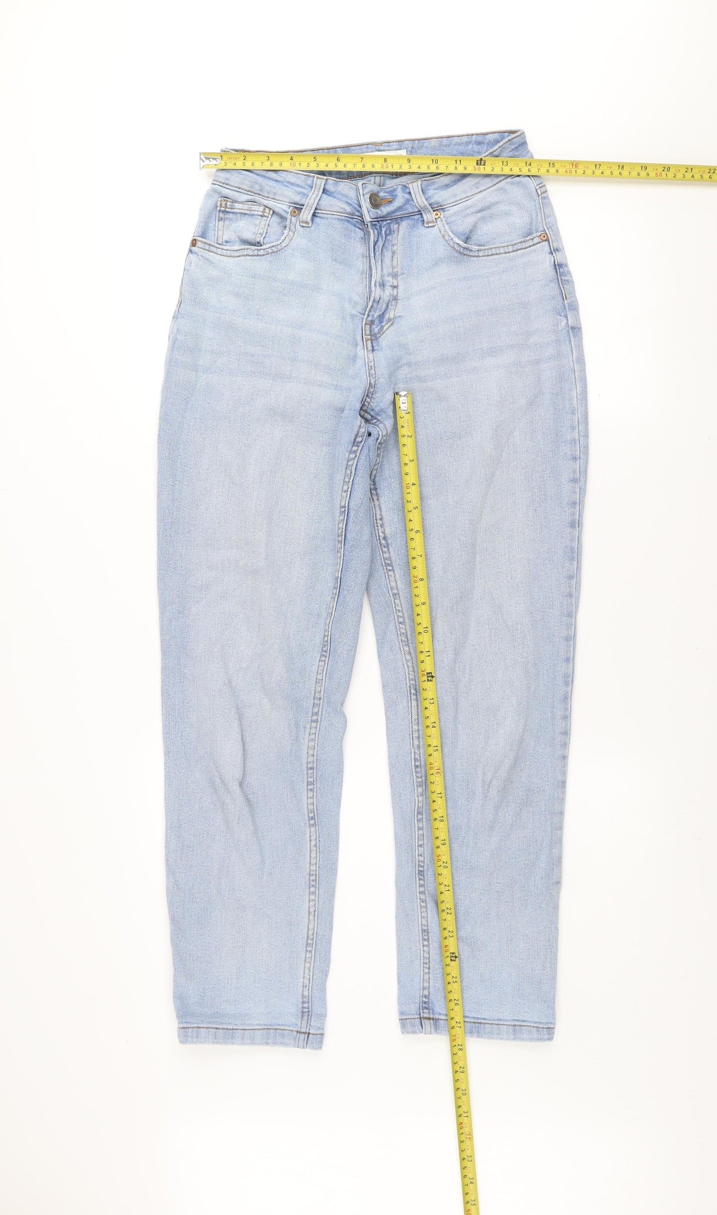 Dunnes Women's Blue Boyfriend Jeans Size 8 Relaxed Fit Denim